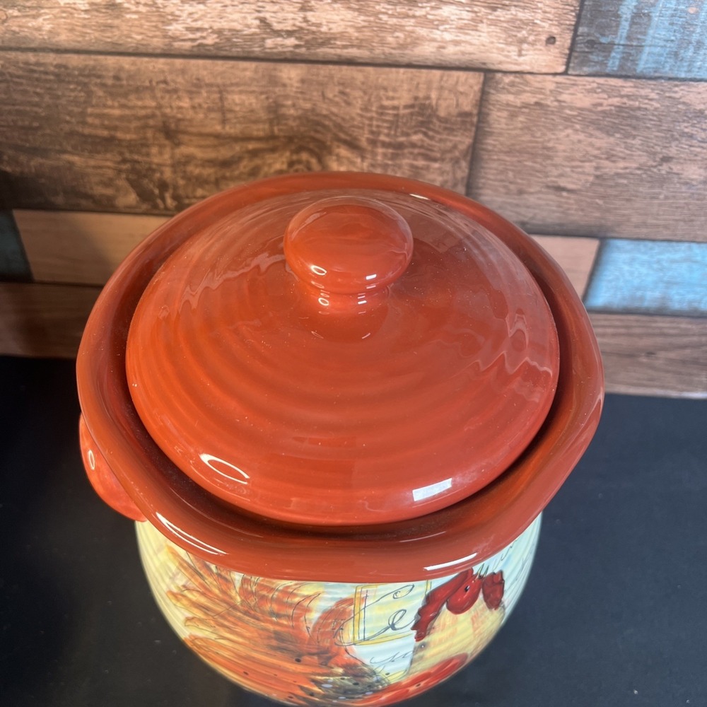 Susan Winget Certified International Rooster Canister Cookie Jar Approx 10.5" - Picture 6 of 11